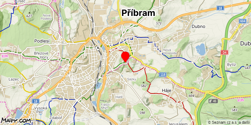 Mapa k akci Školení vedoucích pěší turistiky