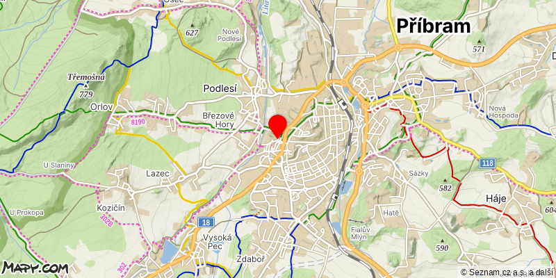 Mapa k akci Jarní sraz turistů Středočeské oblasti KČT