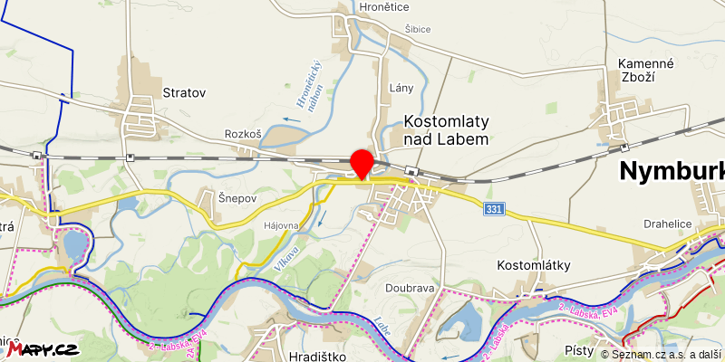 Mapa k akci Kol dokola Kostomlat