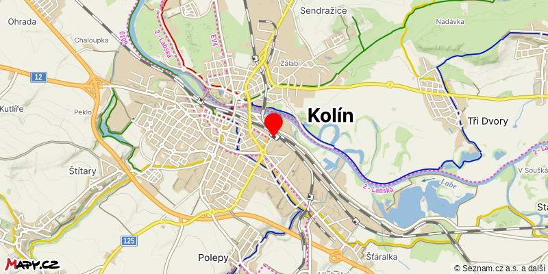 Mapa k akci Vánoční pochod v Kolíně