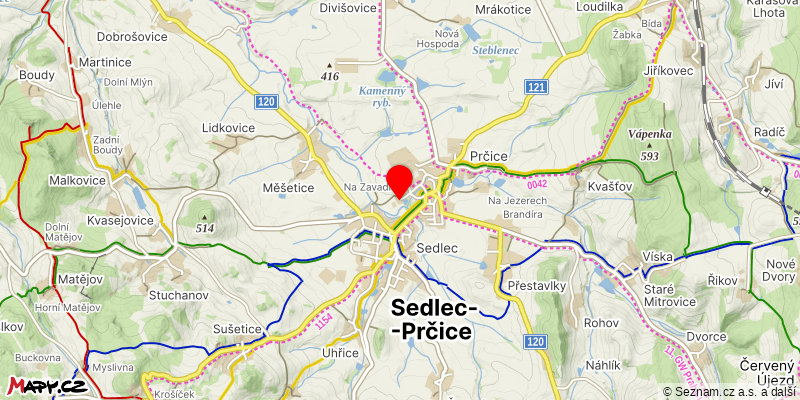 Mapa k akci Za kapličkami Českého Meránu