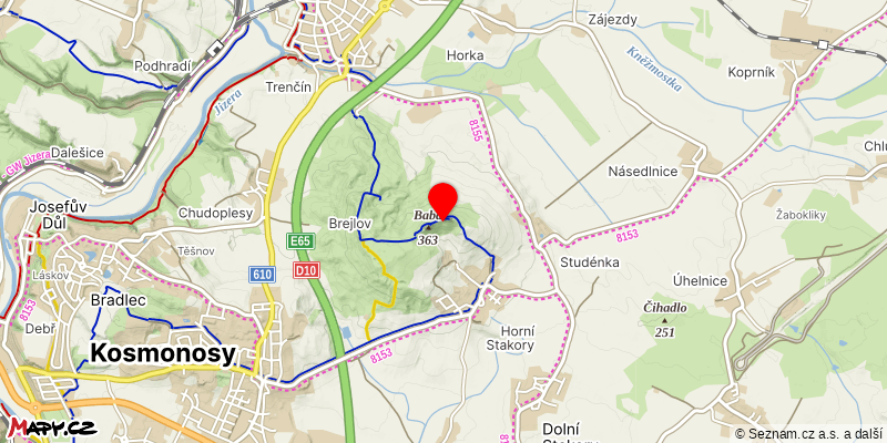 Mapa k akci Novoroční výstup na Dědka