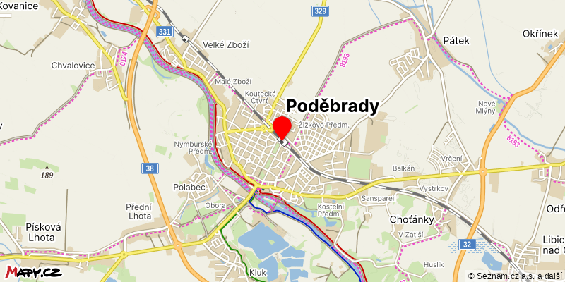 Mapa k akci Tour de Poděbrady – memoriál Františka Řehouška