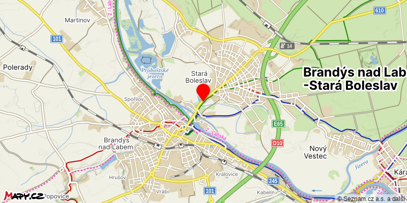 Mapa k akci Podzimní stezka Polabím