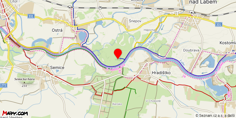 Mapa k akci Novoroční výšlap na Mydlovar