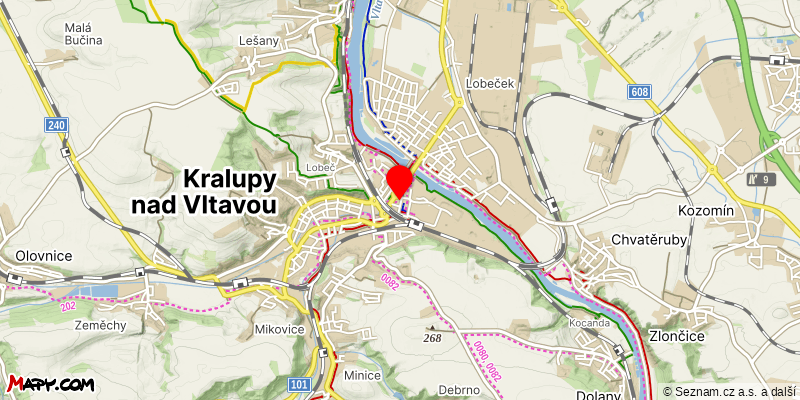 Mapa k akci Dvořákova Nelahozeves