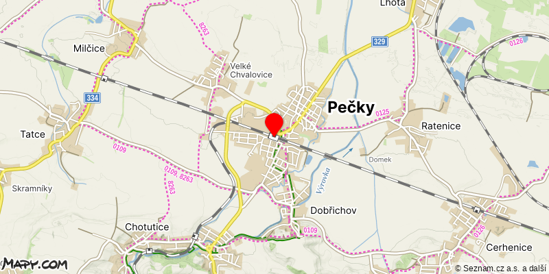 Mapa k akci Okolím Peček