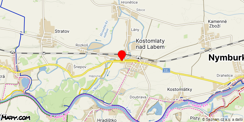 Mapa k akci Kol dokola Kostomlat