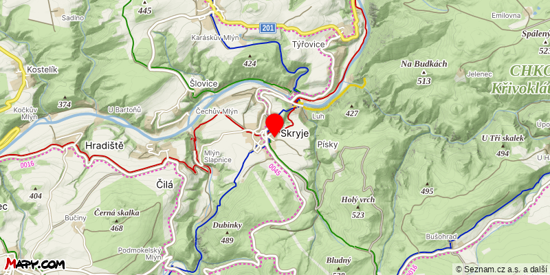 Mapa k akci Barrande a trilobit
