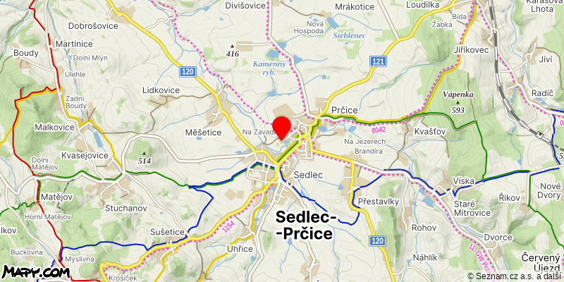 Mapa k akci Za kapličkami Českého Meránu