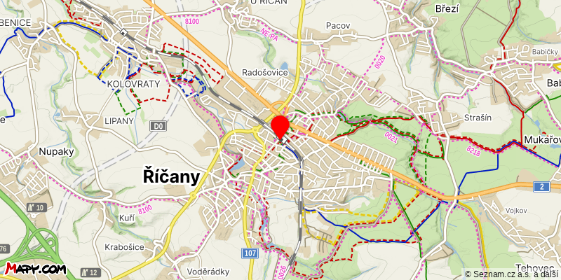 Mapa k akci Okolím Říčan