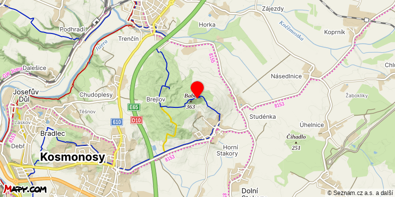 Mapa k akci Novoroční výstup na Dědka