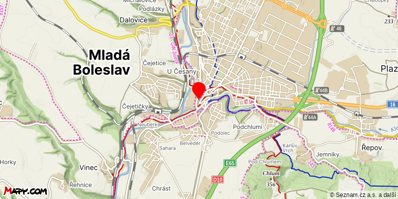 Mapa k akci Den s Klubem českých turistů v Templu