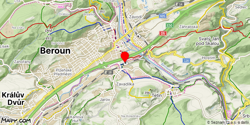 Mapa k akci Pochod Jarním Českým krasem