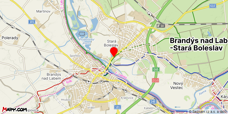 Mapa k akci Podzimní stezka Polabím