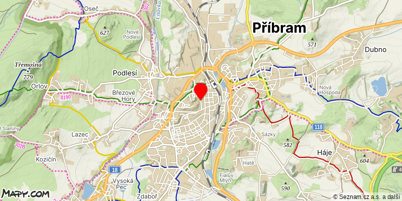 Mapa k akci Jarní sraz turistů Středočeské oblasti KČT