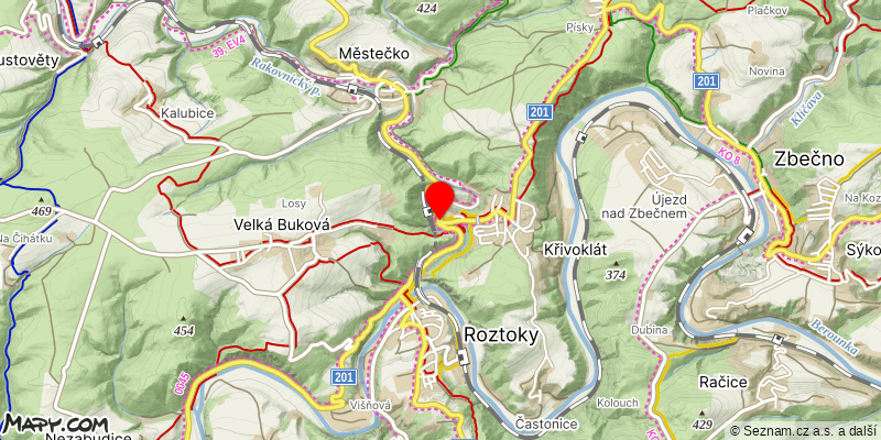 Mapa k akci Krajinou Středních Čech
