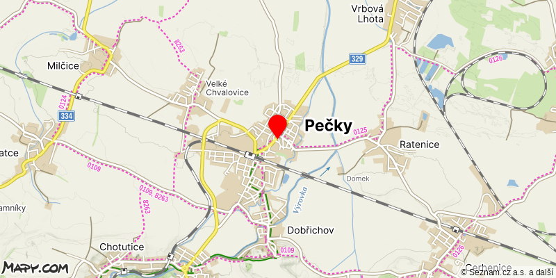 Mapa k akci Oblastní konference KČT STŘEDOČESKÁ OBLAST