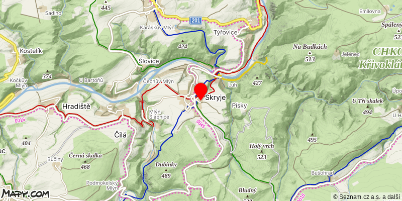 Mapa k akci Barrande a trilobit