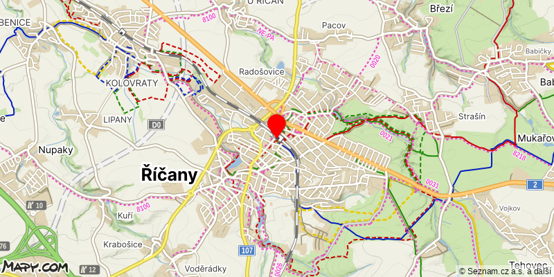 Mapa k akci Okolím Říčan