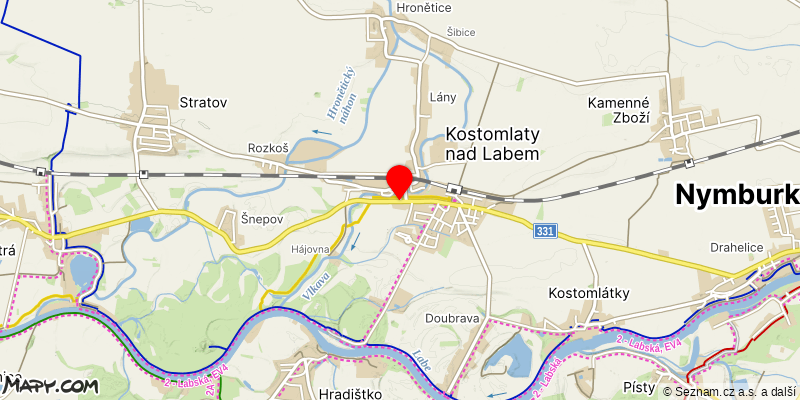Mapa k akci Kol dokola Kostomlat