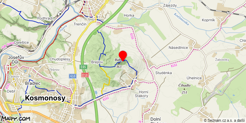 Mapa k akci Novoroční výstup na Dědka