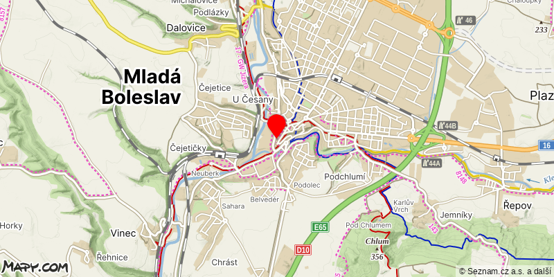 Mapa k akci Den s Klubem českých turistů v Templu