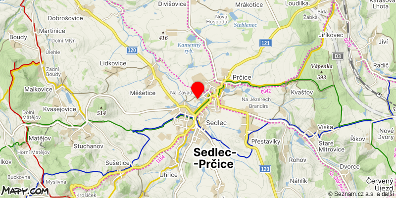 Mapa k akci Za kapličkami Českého Meránu