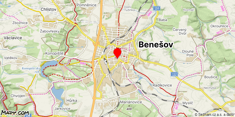 Mapa k akci Benešovské toulky