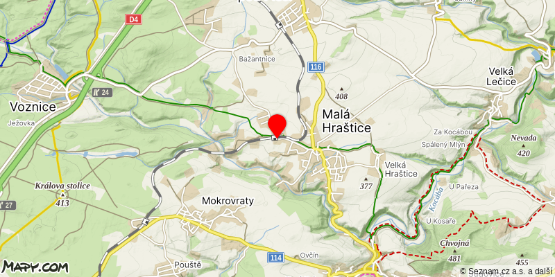 Mapa k akci Jarní putování Knínskem